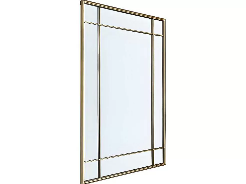 OZAIA Espelho Estilo Vitral Vintage Em Metal De C. 80 X A. 120 Cm Cor Dourado Antigo - Anias* Espelhos