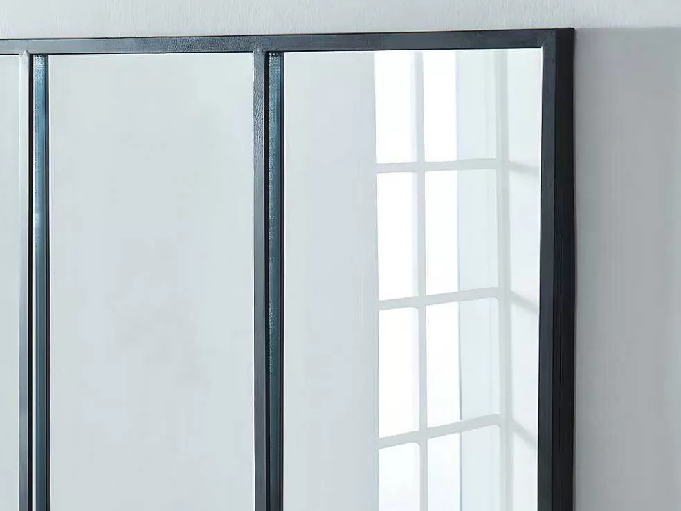 OZAIA Espelho Janela De Atelie Estilo Industrial Em Ferro Disponivel Em Preto - 4 Paineis - A90 X C120 Cm - Dudley* Espelhos