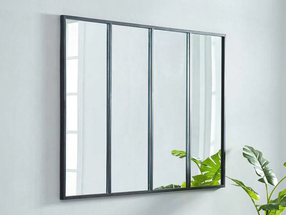 OZAIA Espelho Janela De Atelie Estilo Industrial Em Ferro Disponivel Em Preto - 4 Paineis - A90 X C120 Cm - Dudley* Espelhos
