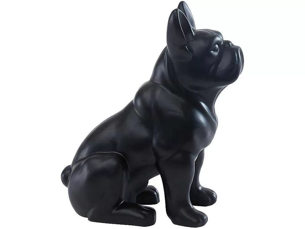 OZAIA Estátua De Buldogue Em Resina De C. 27 X L. 16 X A. 32 Cm Cor Preto Mate - Doggo* Estátua