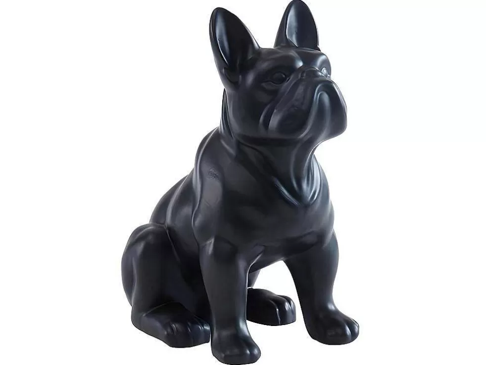 OZAIA Estátua De Buldogue Em Resina De C. 27 X L. 16 X A. 32 Cm Cor Preto Mate - Doggo* Estátua