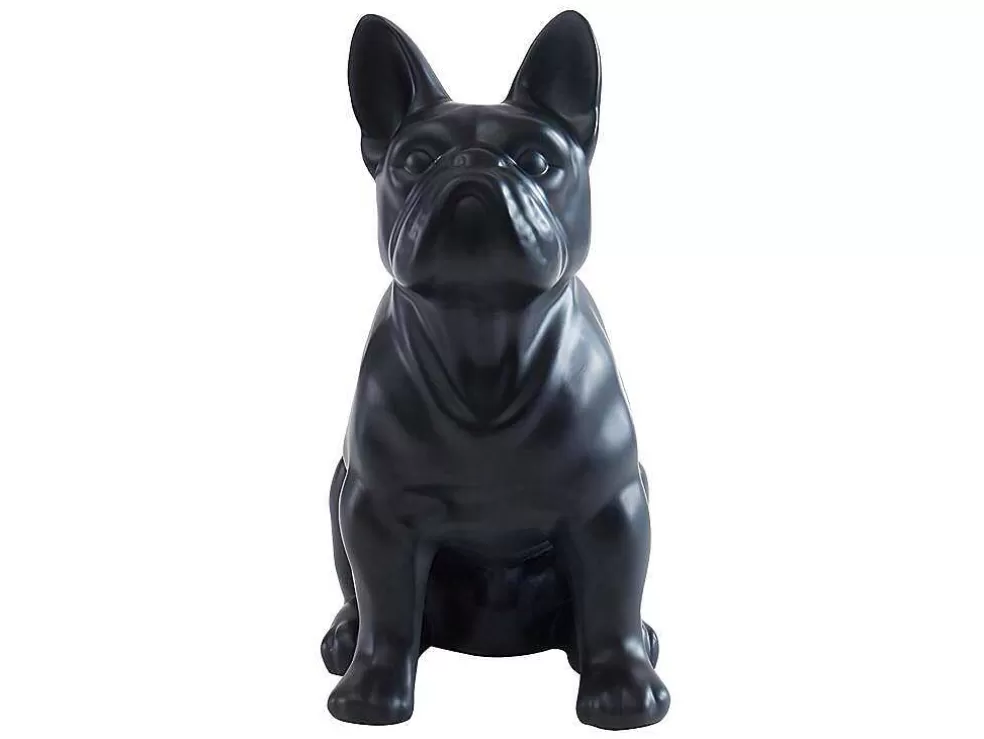OZAIA Estátua De Buldogue Em Resina De C. 27 X L. 16 X A. 32 Cm Cor Preto Mate - Doggo* Estátua