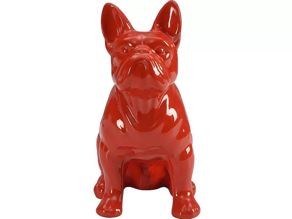 OZAIA Estátua De Buldogue Em Resina De C. 27 X L. 16 X A. 32 Cm Cor Vermelho - Doggo* Estátua
