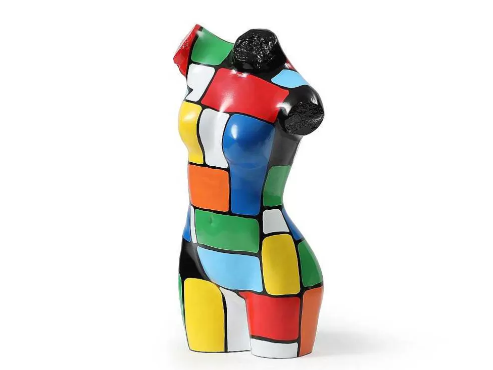 OZAIA Grande Estátua Busto Em Resina C26 X L17 X A48 Cm Multicolor - Taviano* Estátua