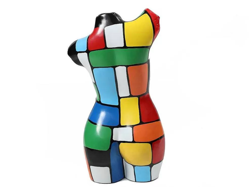 OZAIA Grande Estátua Busto Em Resina C26 X L17 X A48 Cm Multicolor - Taviano* Estátua