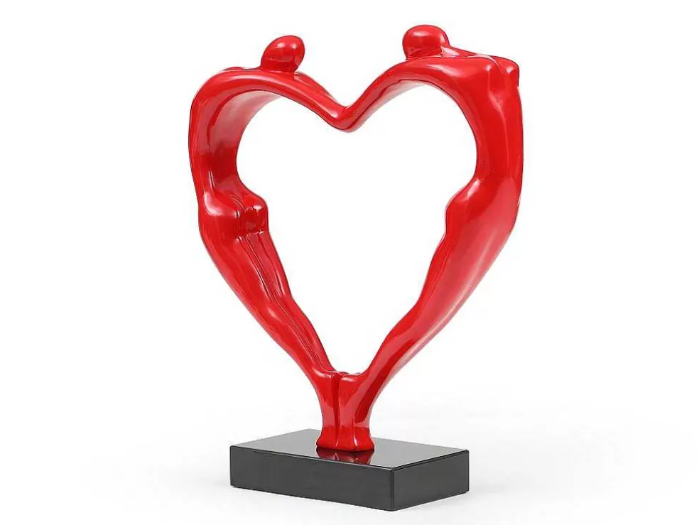 OZAIA Grande Estátua Coracao Em Resina L49 X A55 Cm, Vermelho - Lovina* Estátua