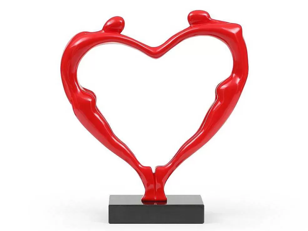 OZAIA Grande Estátua Coracao Em Resina L49 X A55 Cm, Vermelho - Lovina* Estátua