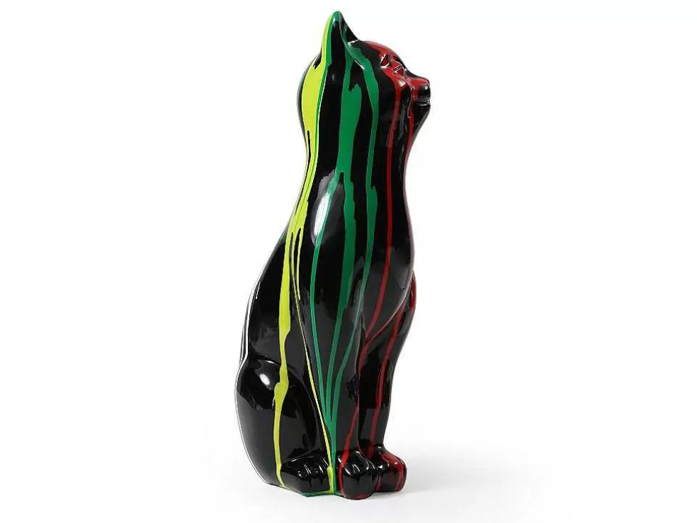 OZAIA Grande Estátua De Gato Em Resina C24 X L13 X A53 Cm Multicolor - Miniria* Estátua