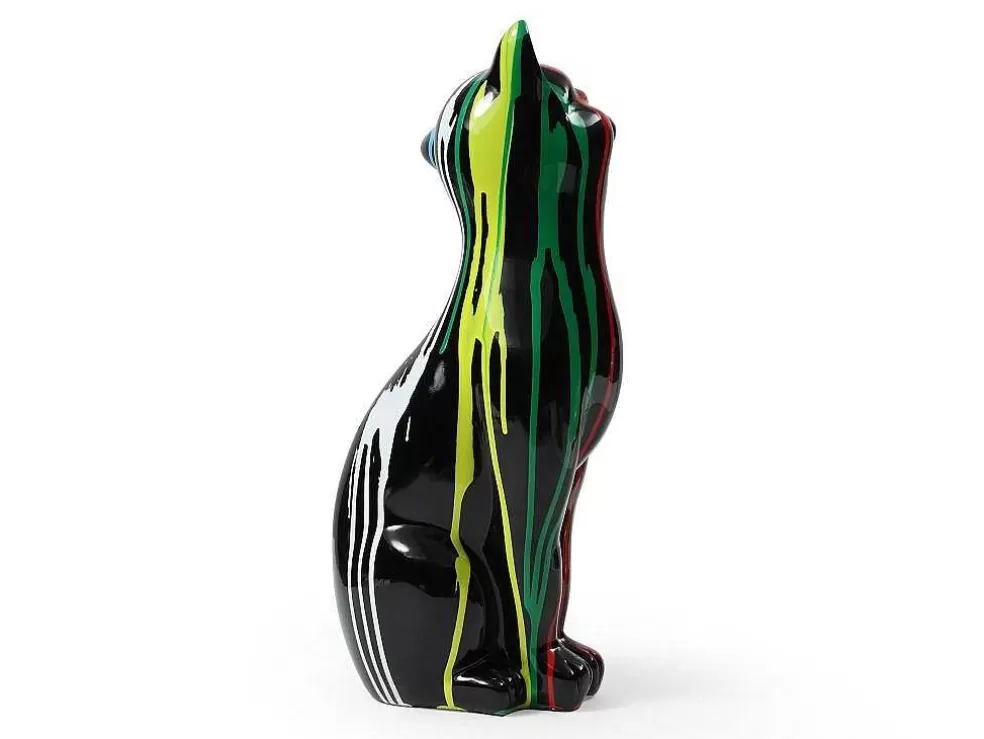 OZAIA Grande Estátua De Gato Em Resina C24 X L13 X A53 Cm Multicolor - Miniria* Estátua