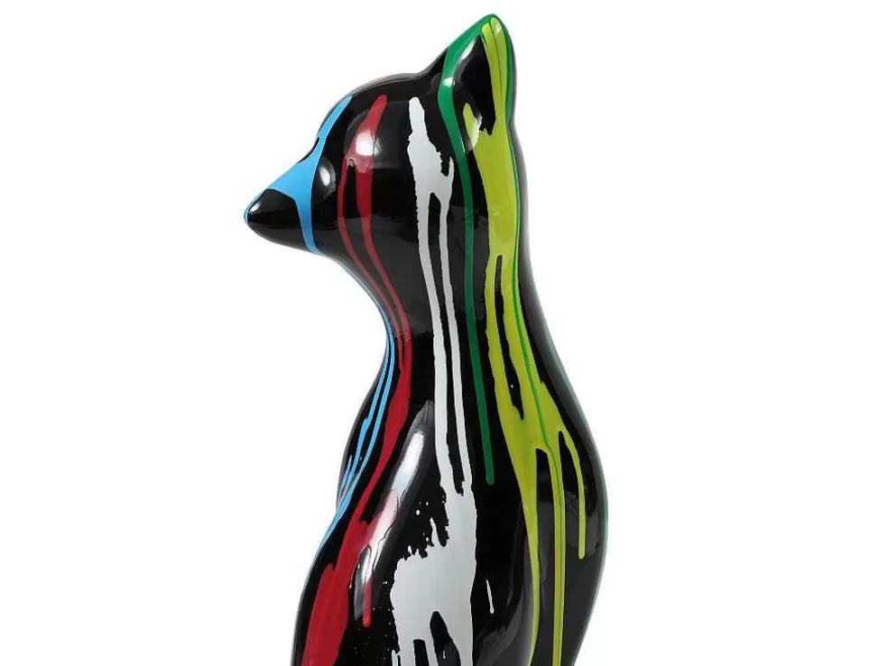 OZAIA Grande Estátua De Gato Em Resina C24 X L13 X A53 Cm Multicolor - Miniria* Estátua