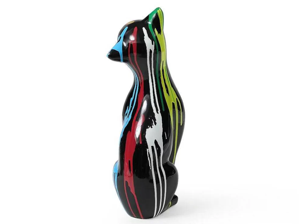 OZAIA Grande Estátua De Gato Em Resina C24 X L13 X A53 Cm Multicolor - Miniria* Estátua