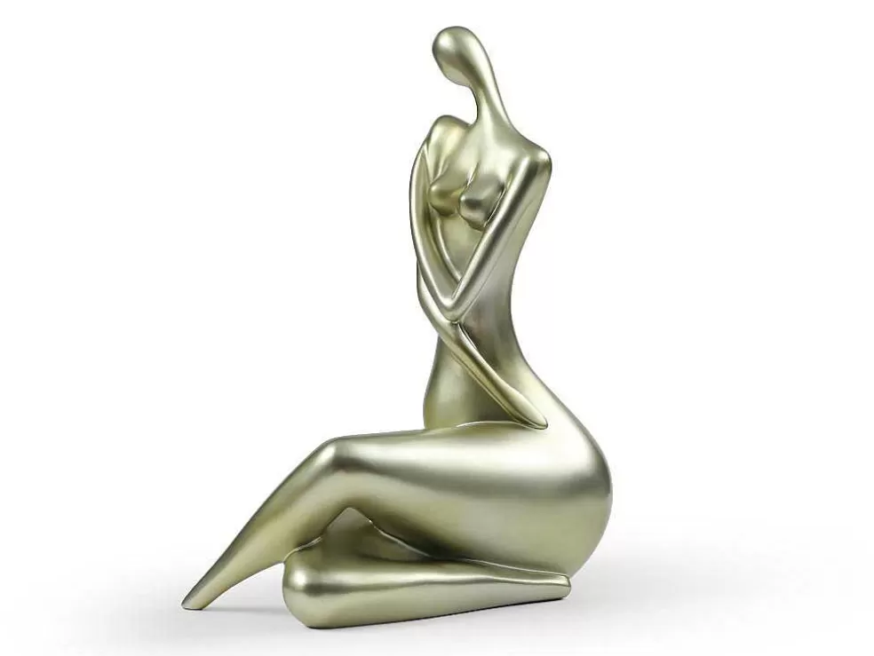 OZAIA Grande Estátua De Mulher Em Resina C39 X L30 X A56 Cm Dourado - Lonisia* Estátua