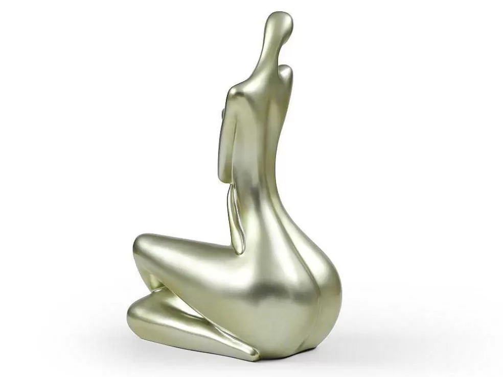 OZAIA Grande Estátua De Mulher Em Resina C39 X L30 X A56 Cm Dourado - Lonisia* Estátua