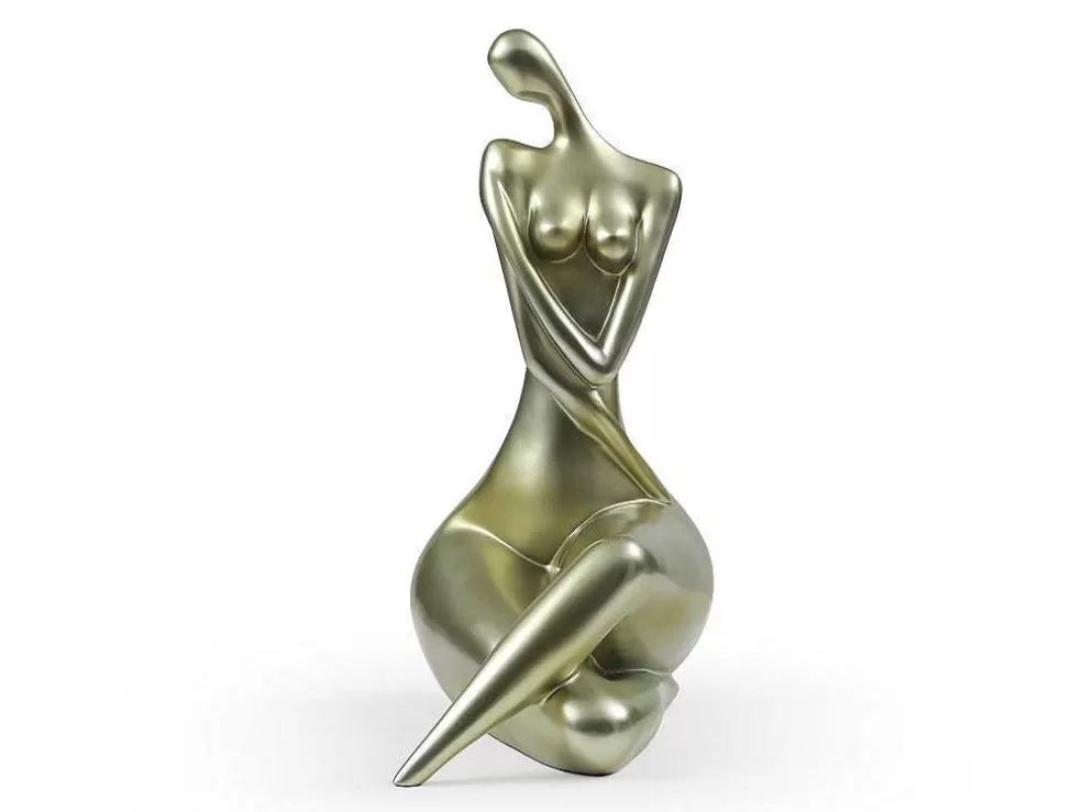 OZAIA Grande Estátua De Mulher Em Resina C39 X L30 X A56 Cm Dourado - Lonisia* Estátua