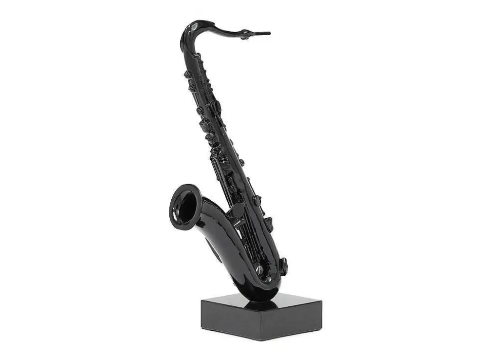 OZAIA Grande Estátua De Saxofone Em Resina C29 X L16 X A62 Cm Preto - Musania* Estátua