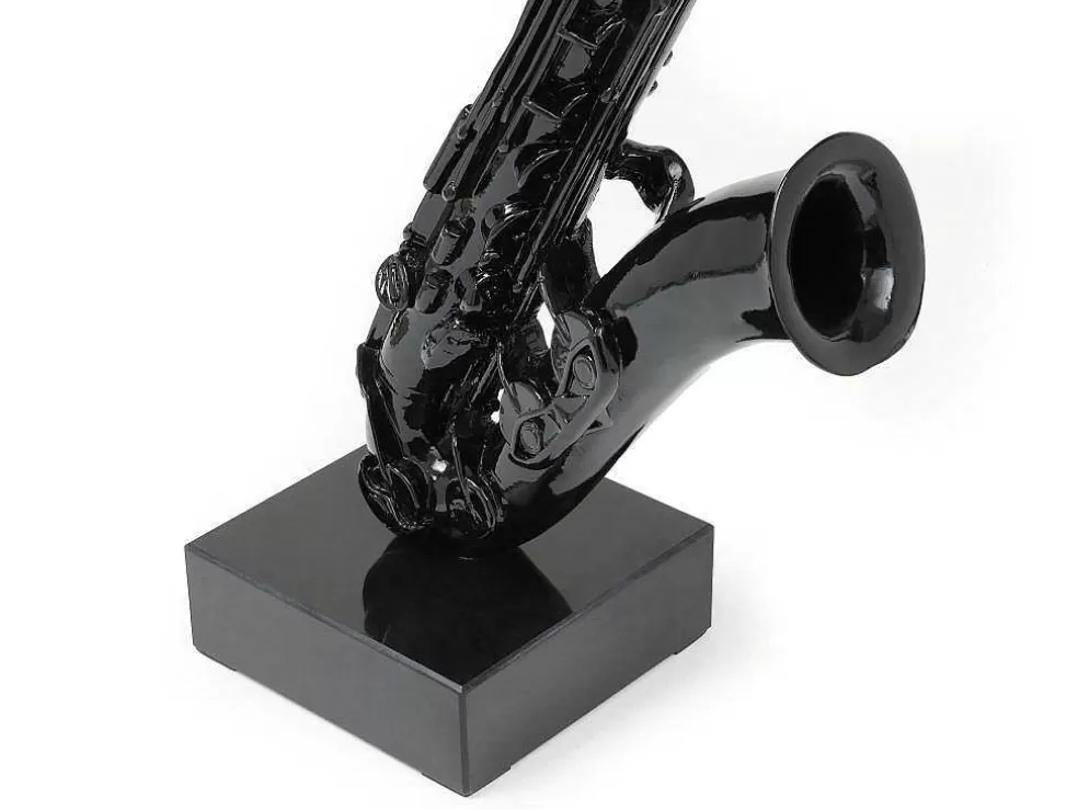 OZAIA Grande Estátua De Saxofone Em Resina C29 X L16 X A62 Cm Preto - Musania* Estátua