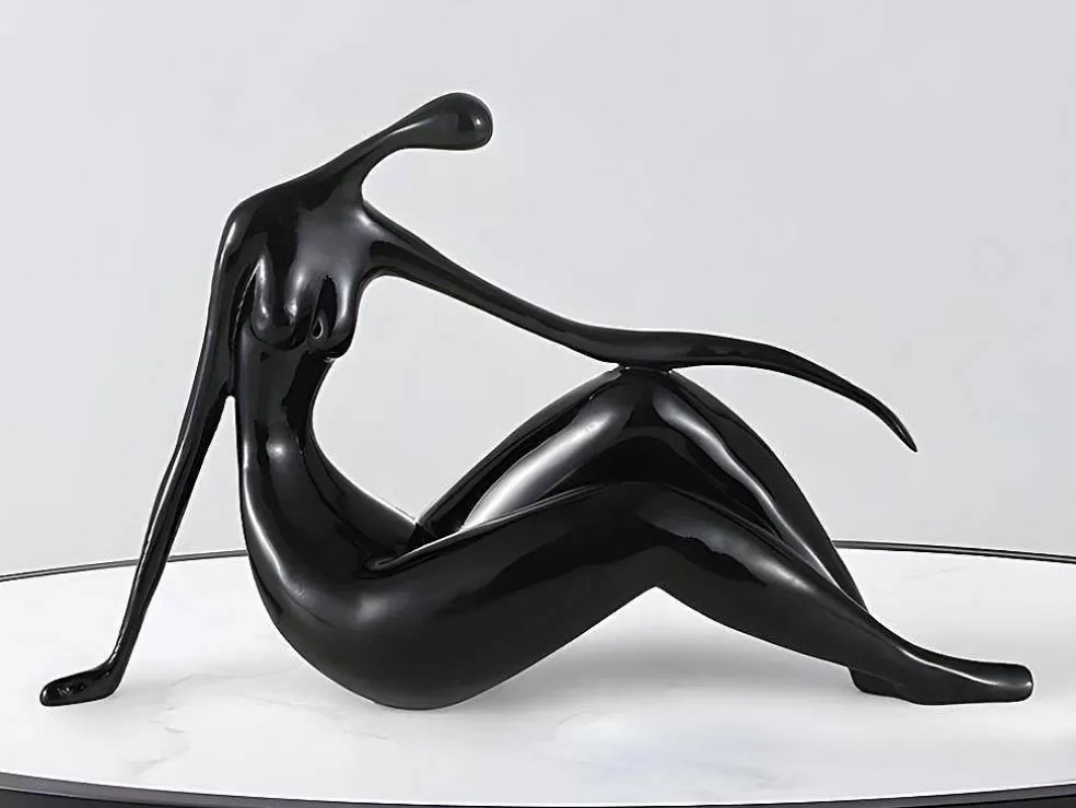 OZAIA Grande Estátua Madeleine Ii Em Resina - Comp.36 X Alt.22 Cm - Preto* Estátua