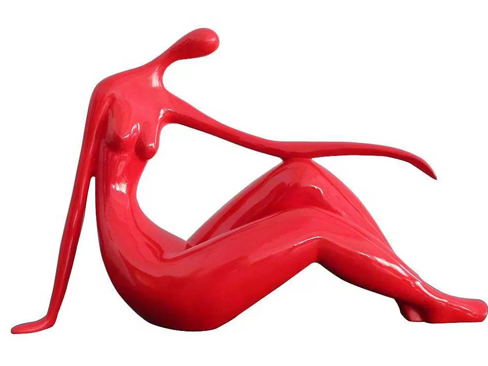 OZAIA Grande Estátua Madeleine Ii Em Resina - Comp.36 X Alt.22 Cm - Vermelho* Estátua