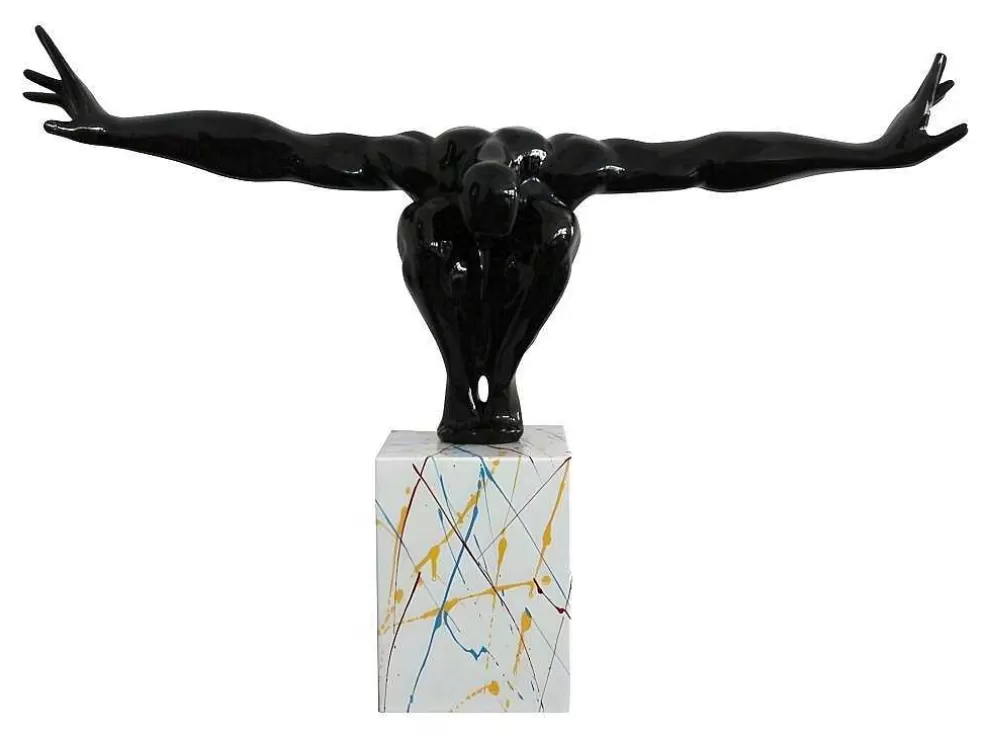 OZAIA Grande Estátua Soledad Ii Em Resina - Comp.73 X Alt.57 Cm - Preto* Estátua