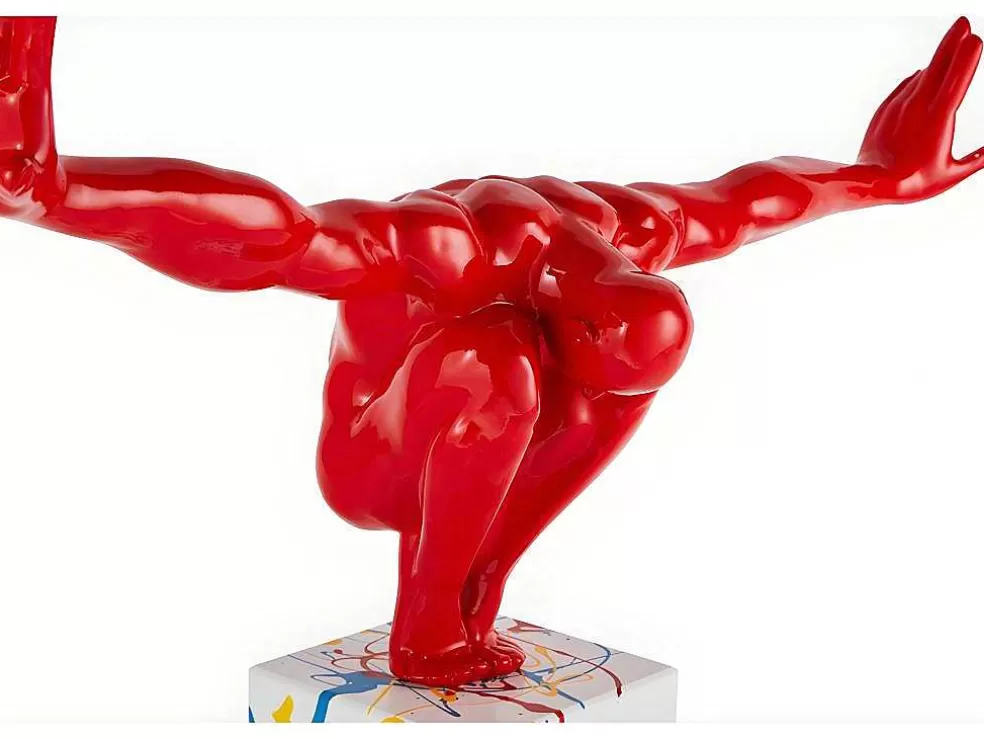 OZAIA Grande Estátua Soledad Ii Em Resina - Comp.73 X Alt.57 Cm - Vermelho* Estátua