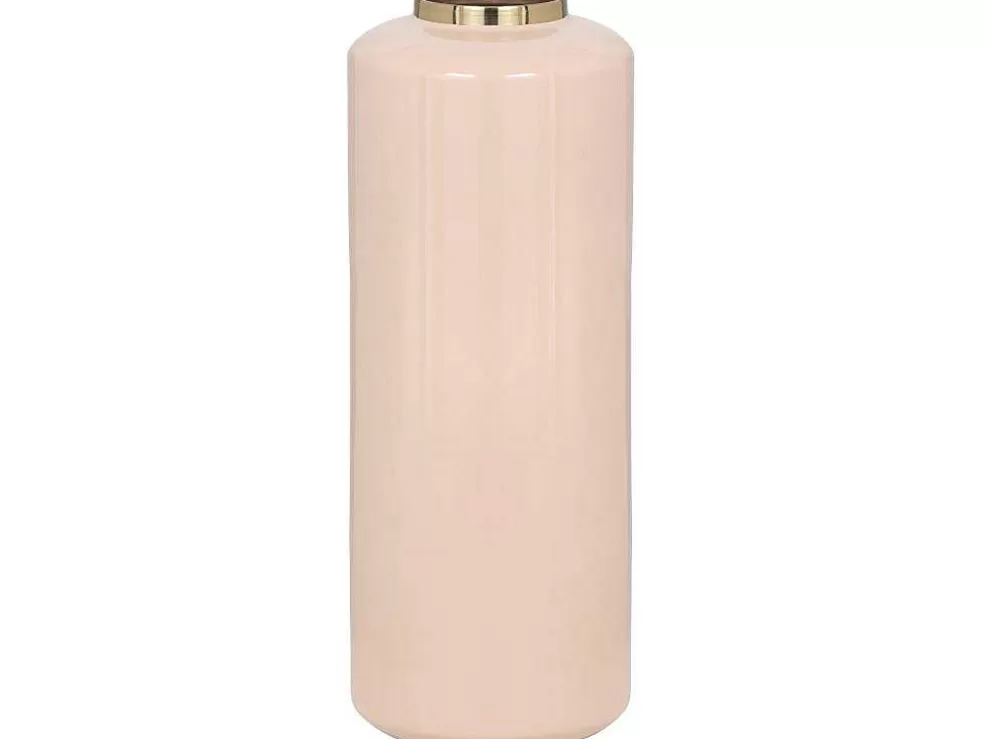 OZAIA Grande Vaso Em Metal Esmaltado D. 19 X A. 50 Cm Bege E Dourado - Goriat* Objeto De Decoração Interior