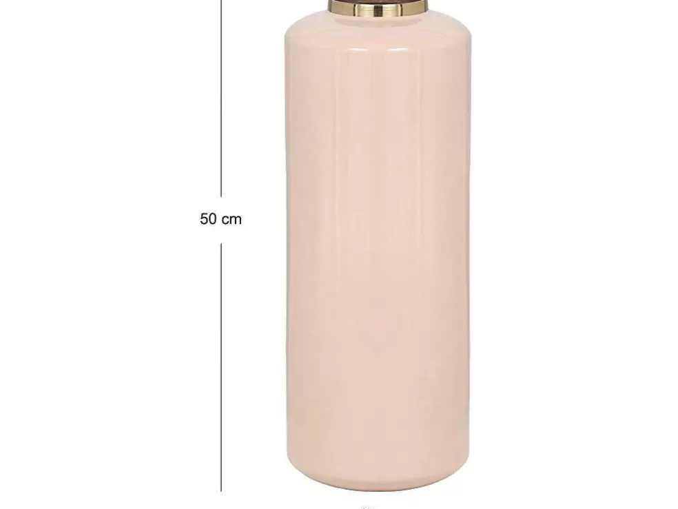 OZAIA Grande Vaso Em Metal Esmaltado D. 19 X A. 50 Cm Bege E Dourado - Goriat* Objeto De Decoração Interior