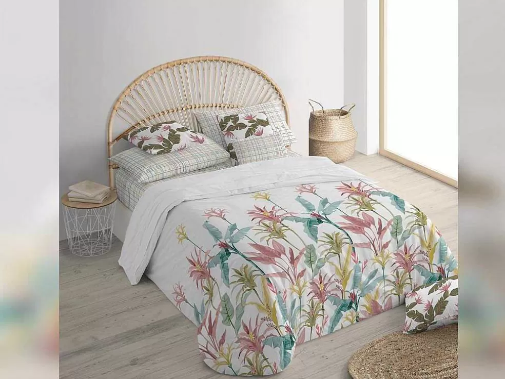 Purline Housse De Coussin 100% Coton 1 Piece Blanc A Motifs Floraux 50X50* Têxtil De Casa