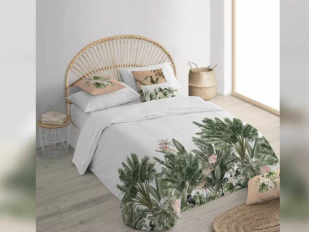 Purline Housse De Coussin 100% Coton 1 Piece Rose Saumon A Fleurs 50X50* Têxtil De Casa