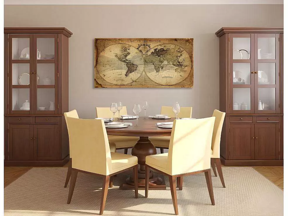 EPIKASA Impressao Em Tela Mapa Do Mundo 1, Multicolorido, 120X4X60 Cm, * Placa De Parede Decorativa