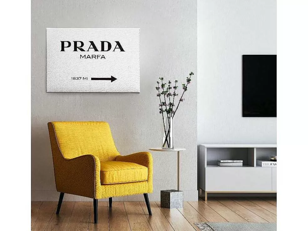 EPIKASA Impressao Em Tela Prada Marfa, Branco, 45X3X70 Cm, * Placa De Parede Decorativa