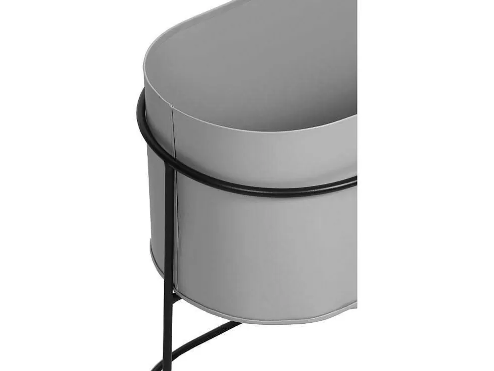 OZAIA Jardineira Interior Ou Exterior De Pe C.74 X A.40 Cm Metal Cinzento-Claro - Ravina* Objeto De Decoração Interior