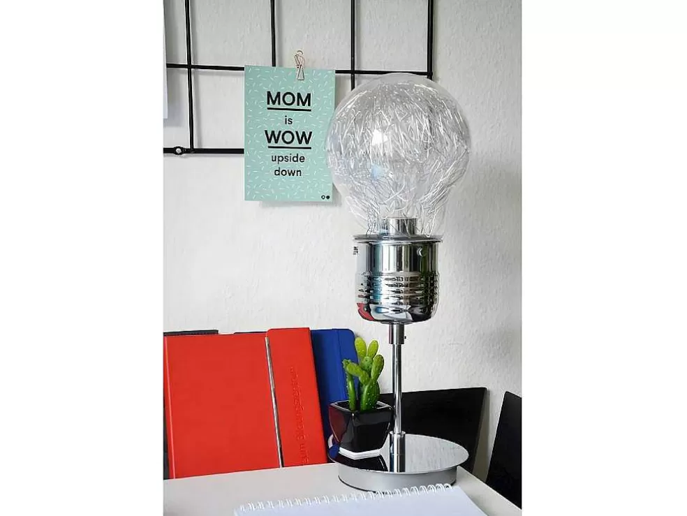 EPIKASA Lampada De Mesa Bulb, Cromio, 14,5X14,5X40 Cm, * Candeeiro De Mesa