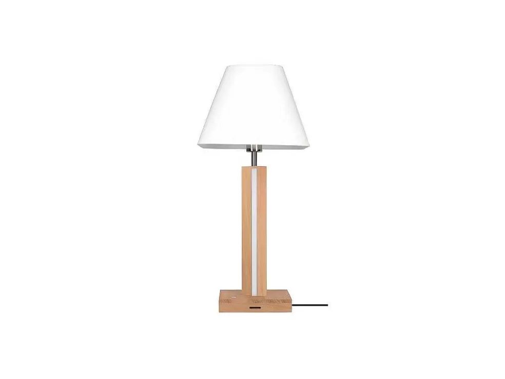 EPIKASA Lampada De Mesa Quad, Carvalho, Branco, 51X51X162 Cm, * Candeeiro De Mesa