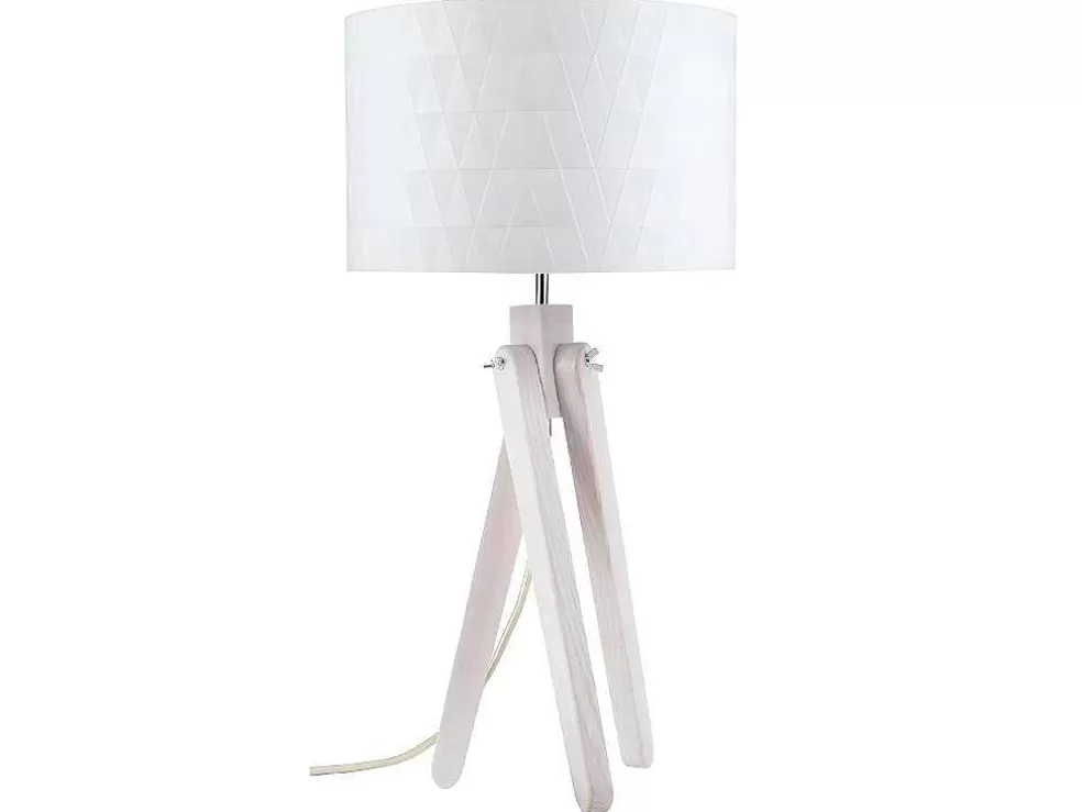 EPIKASA Lampada De Mesa Rune Meets Amina, Carvalho, Branco, Creme, 50X50X157 Cm, * Candeeiro De Mesa