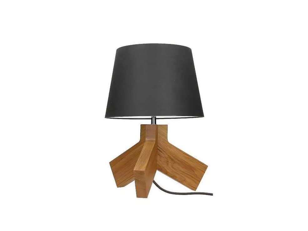 EPIKASA Lampada De Mesa Tilda, Carvalho, Cromo, Antracite, 30X30X43,5 Cm, * Candeeiro De Mesa