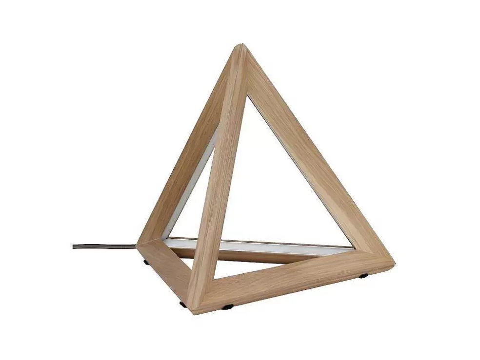 EPIKASA Lampada De Mesa Trigonon, Carvalho, Cromo, Antracite, 42X42X29,5 Cm, * Candeeiro De Mesa