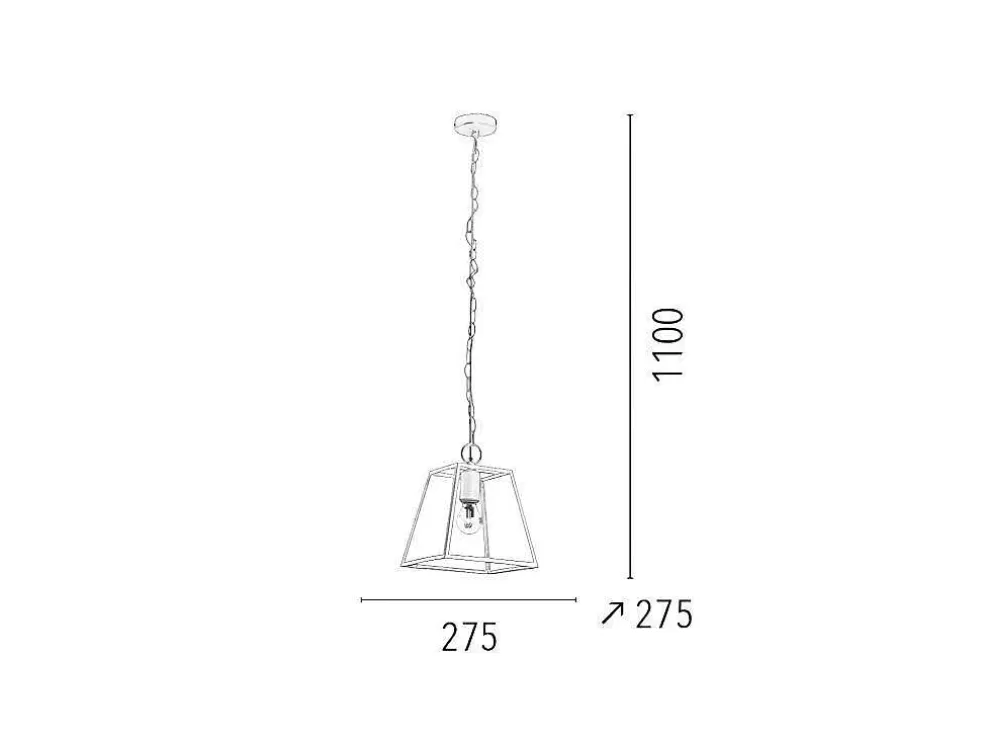 EPIKASA Lampada De Suspensao Amata, Branco, 27,5X27,5X110 Cm, * Candeeiro Suspenso