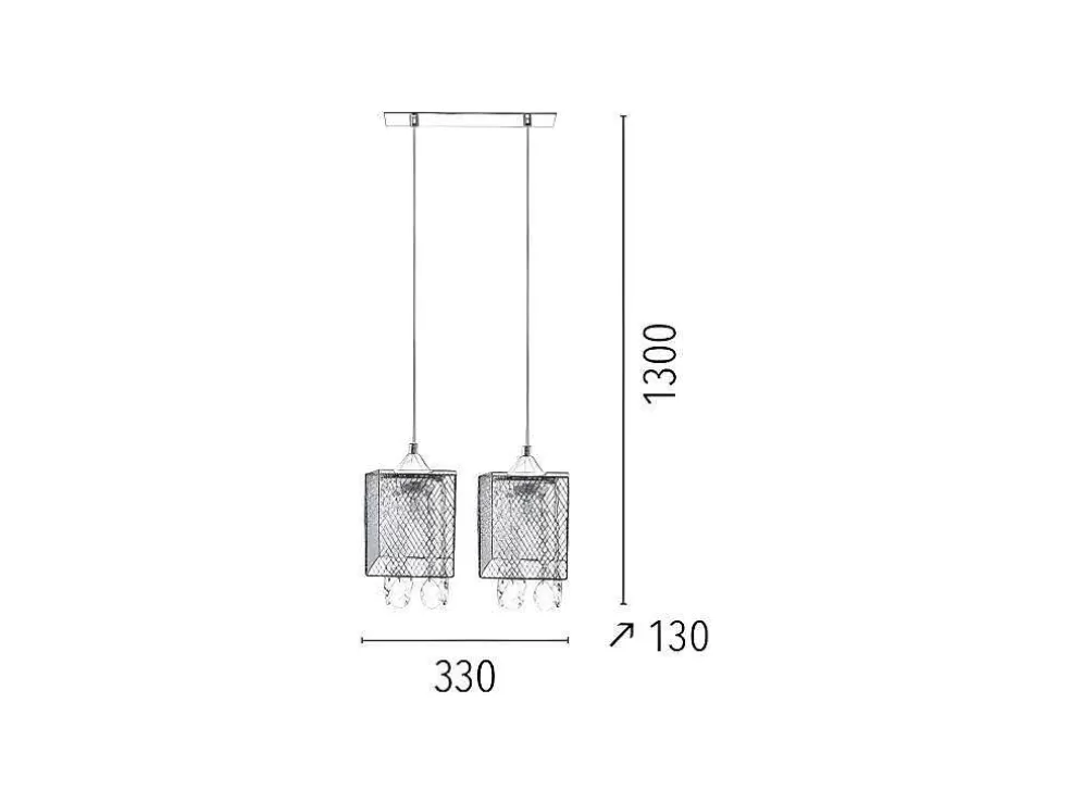 EPIKASA Lampada De Suspensao Gracja, Cromio, 33X13X130 Cm, * Candeeiro Suspenso