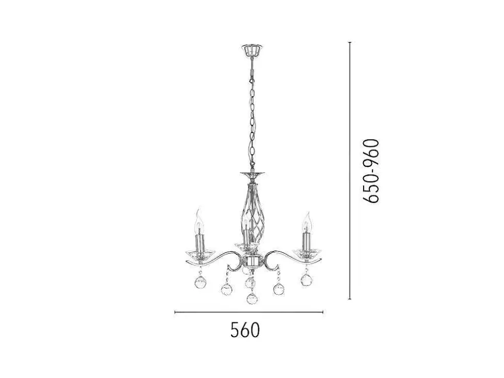 EPIKASA Lampada De Suspensao Nostra, Cromio, 23X29X16 Cm, * Candeeiro Suspenso