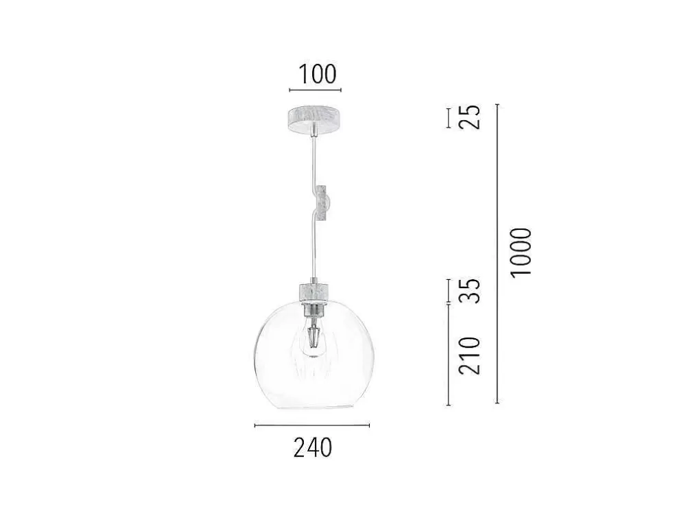 EPIKASA Lampada De Suspensao Svea, Carvalho, Antracite, 24X24X100 Cm, * Candeeiro Suspenso