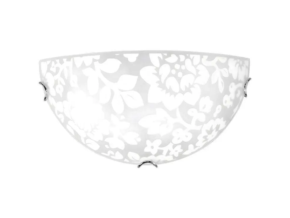 EPIKASA Lampada De Tecto Floryda, Cromio, Branco, 30X9X15 Cm, * Luz De Teto