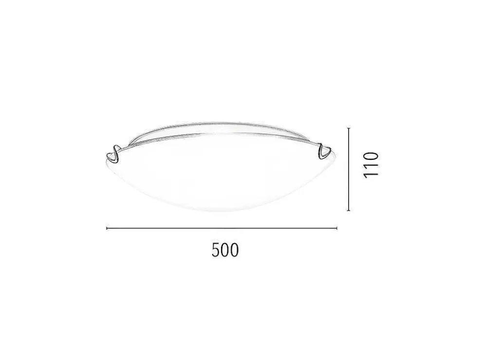 EPIKASA Lampada De Tecto Sydney, Cromio, Branco, 50X50X11 Cm, * Luz De Teto