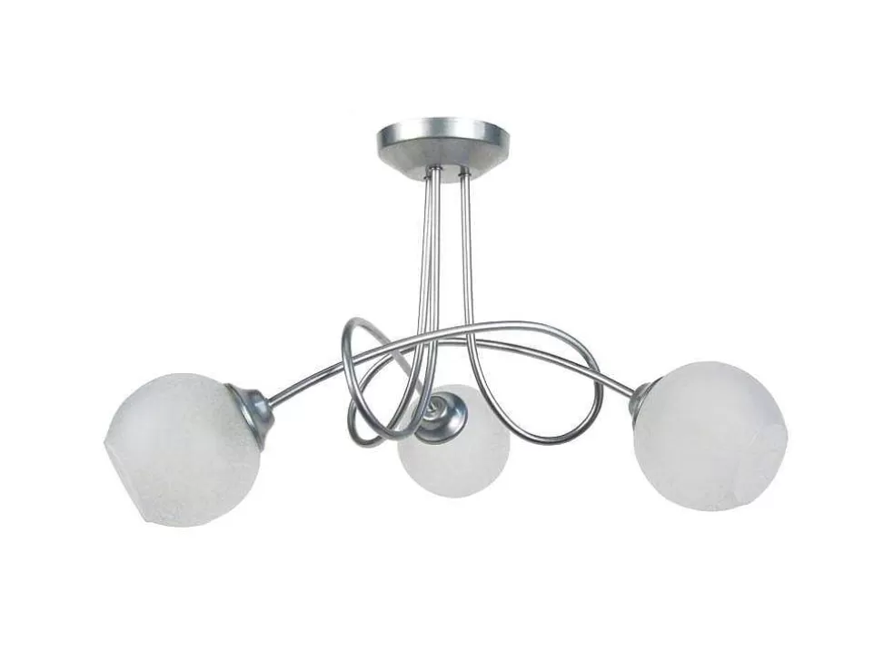 TOSEL Lustre Actuelle B Vidro Braco Aluminio D48 X H32 Cm* Lustre
