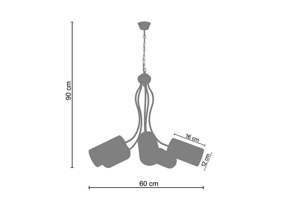 TOSEL Lustre Avignon Plastico Braco Castanho D60 X H90 Cm* Lustre