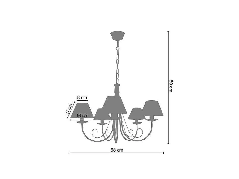 TOSEL Lustre Cote D'Ivoire A Tecido Braco Branco D84 X H90 Cm* Lustre