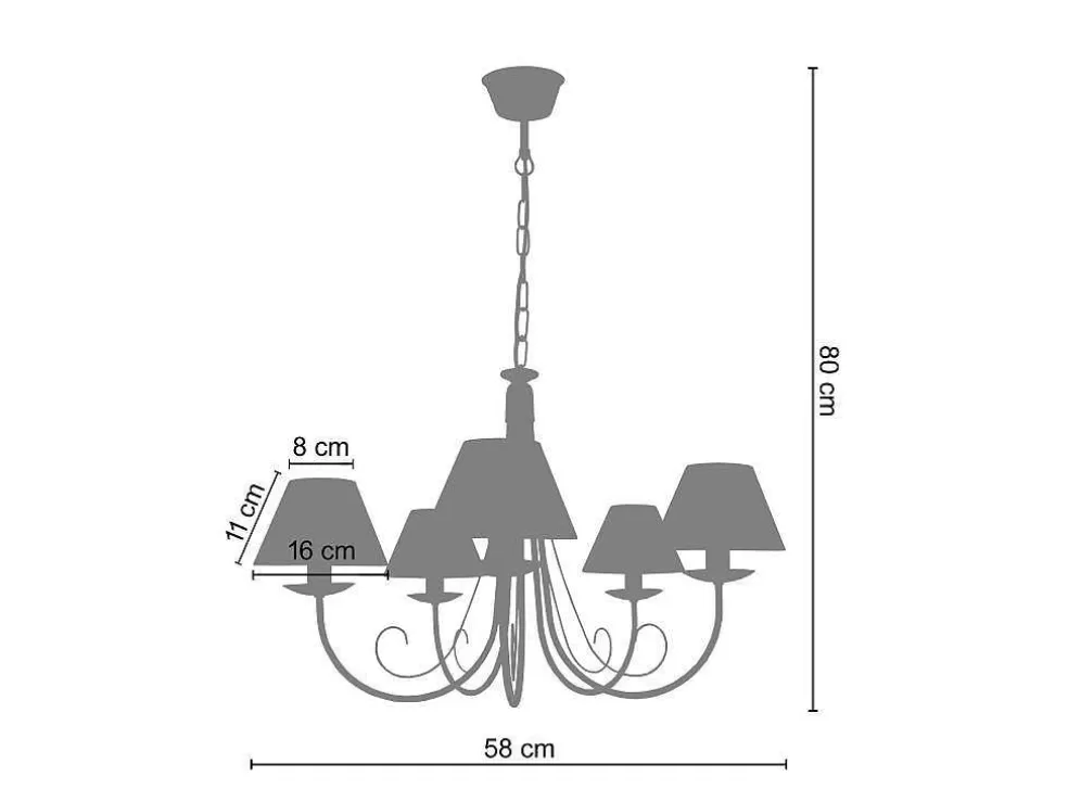 TOSEL Lustre Cote D'Ivoire A Tecido Braco Taupe D84 X H90 Cm* Lustre