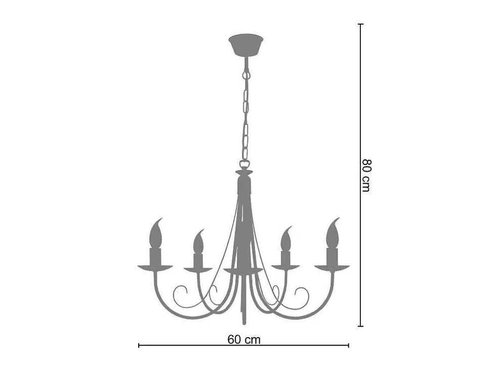 TOSEL Lustre Cote D'Ivoire Lampada Decorativa Braco Cinza D60 X H80 Cm* Lustre