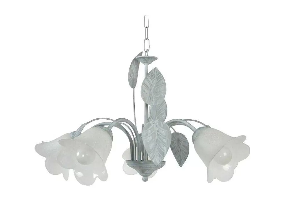 TOSEL Lustre Eglantine Vidro Braco Branqueado D60 X H80 Cm* Lustre
