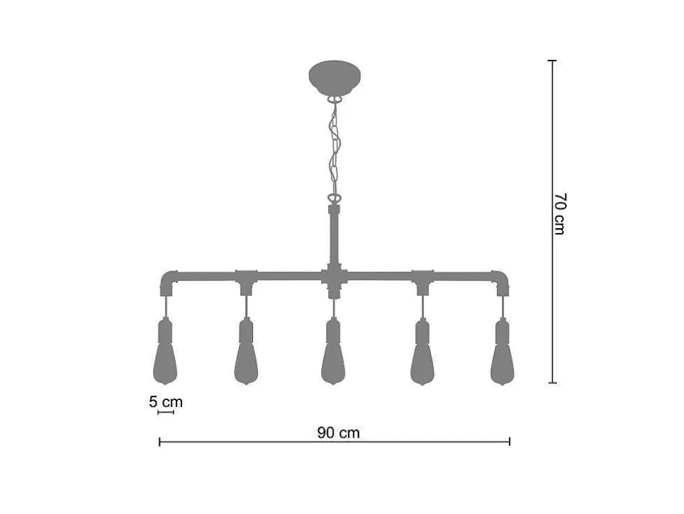 TOSEL Lustre Hydraulik B Lampada Decorativa Feixe Lampada D90 X H70 Cm* Lustre