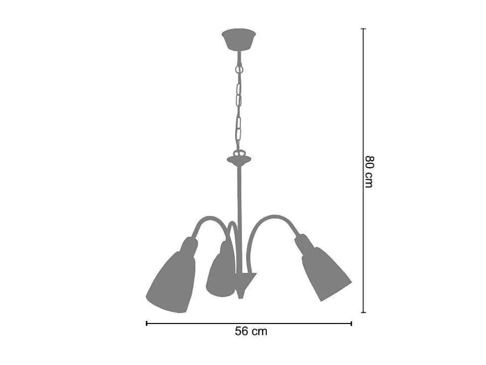 TOSEL Lustre Lustralia Vidro Braco Cinza D56 X H80 Cm* Lustre